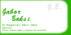 gabor baksi business card